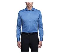 Van Heusen Men's Dress Shirt Regular Fit Flex Collar Stretch Solid, Dusty Blue, 14.5" Neck 32"-33" Sleeve