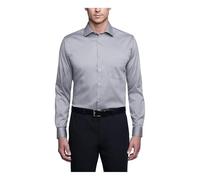 Van Heusen Men's Dress Shirt Regular Fit Flex Collar Stretch Solid, Grey Mist, 44 cm Hals 86 cm-89 cm Ärmel