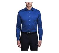 Van Heusen Men's Dress Shirt Regular Fit Flex Collar Stretch Solid, Royal Blue, 16.5" Neck 34"-35" Sleeve