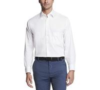 Van Heusen Men's Dress Shirt Regular Fit Flex Collar Stretch Solid, White/Opulent Garden, 44 cm Hals 81 cm-84 cm Ärmel