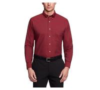 Van Heusen Men's Dress Shirt Regular Fit Oxford Solid Buttondown Collar, Cayenne, 3XL