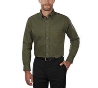 Van Heusen Men's Dress Shirt Regular Fit Oxford Solid Buttondown Collar, Dark Green, 3XL