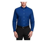 Van Heusen Men's Dress Shirt Regular Fit Oxford Solid Buttondown Collar, English Blue, S