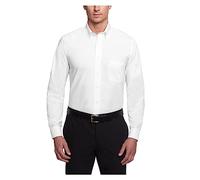 Van Heusen Men's Dress Shirt Regular Fit Oxford Solid, White, 16.5" Neck 38"-39" Sleeve