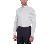 Van Heusen Men's Dress Shirt Regular Fit Pinpoint Stripe, Iced Grey, 17" Neck 36"-37" Sleeve