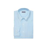 Van Heusen Men's Dress Shirt Regular Fit Pinpoint Stripe, Periwinkle, 15.5" Neck 32"-33" Sleeve