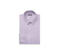 Van Heusen Men's Dress Shirt Regular Fit Pinpoint Stripe, Wild Orchid, 17.5" Neck 36"-37" Sleeve