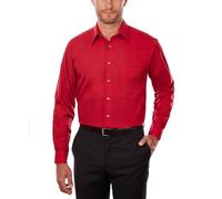 Van Heusen Men's Dress Shirt Regular Fit Poplin Solid, Flame, 18.5" Neck 34"-35" Sleeve