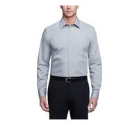 Van Heusen Men's Dress Shirt Regular Fit Poplin Solid, Grey Stone, 15.5" Neck 32"-33" Sleeve