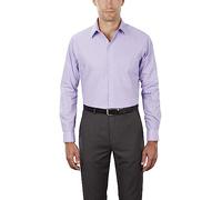 Van Heusen Men's Dress Shirt Regular Fit Poplin Solid, Lavender, 18.5" Neck 36"-37" Sleeve