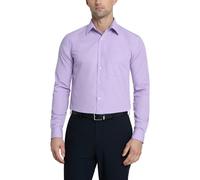Van Heusen Men's Dress Shirt Regular Fit Poplin Solid, Lavender, 18" Neck 36"-37" Sleeve
