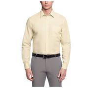 Van Heusen Men's Dress Shirt Regular Fit Poplin Solid, Lemon Glaze, 16.5" Neck 32"-33" Sleeve