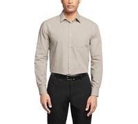 Van Heusen Men's Dress Shirt Regular Fit Poplin Solid, Stone, 16.5" Neck 36"-37" Sleeve