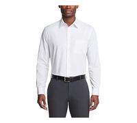 Van Heusen Men's Dress Shirt Regular Fit Poplin Solid, White, 18.5" Neck 34"-35" Sleeve