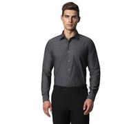 Van Heusen Men's Dress Shirt Slim Fit Flex Collar Stretch Solid, Black, 15.5" Neck 34"-35" Sleeve