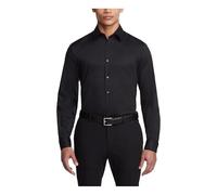 Van Heusen Men's Dress Shirt Slim Fit Flex Collar Stretch Solid, Black, 17" Neck 36"-37" Sleeve