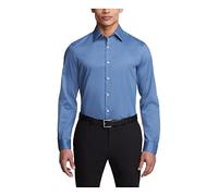 Van Heusen Men's Dress Shirt Slim Fit Flex Collar Stretch Solid, Dusty Blue, 18.5" Neck 34"-35" Sleeve