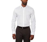 Van Heusen Men's Dress Shirt Slim Fit Flex Collar Stretch Solid, White, 16.5" Neck 36"-37" Sleeve