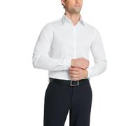 Van Heusen Men's Dress Shirt Slim Fit Flex Collar Stretch Solid, White, 18" Neck 32"-33" Sleeve