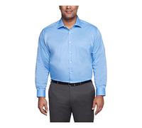 Van Heusen Men's Dress Shirts Big Fit Flex Solid Spread Collar, Blue Frost, 18" Neck 34"-35" Sleeve