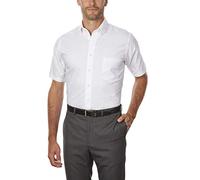 Van Heusen Men's Dress Shirts Short Sleeve Oxford Solid, White, 20" Neck