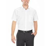Van Heusen Men's Fit Short Sleeve Dress Shirts Poplin Solid (Big and Tall), White, 18.5" Neck
