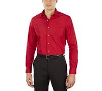 Van Heusen Men's Fitted Poplin Solid Dress Shirt, Flame, 16.5 Neck 36-37 Sleeve UK