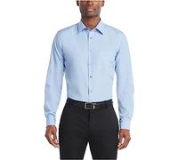 Van Heusen Men's Poplin Regular Fit Solid Point Collar Dress Shirt, Cameo Blue, 15" Neck 32"-33" Sleeve