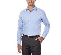Van Heusen Men's Poplin Regular Fit Solid Point Collar Dress Shirt, Cameo Blue, 16.5" Neck 32"-33" Sleeve