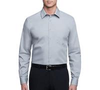 Van Heusen Men's Poplin Regular Fit Solid Point Collar Dress Shirt, Grey Stone, 18" Neck 34"-35" Sleeve