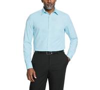 Van Heusen Men's Poplin Regular Fit Solid Point Collar Dress Shirt, Mist, 16.5 Neck 32-33 Sleeve UK