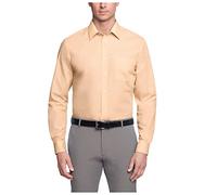 Van Heusen Men's Poplin Regular Fit Solid Point Collar Dress Shirt, Scallop, 15.5" Neck 32"-33" Sleeve