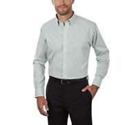 Van Heusen mens13V0225Regular Fit Gingham Button Down Collar Dress Shirt Button Down Collar Long Sleeve Dress Shirt - Green - Medium
