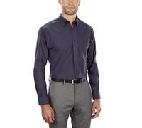 Van Heusen Men's Dress Shirt Regular Fit Oxford Solid, Navy, Large
