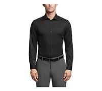 Van Heusen Men's Regular Fit Twill Solid Button Down Collar Dress Shirt, Black, XL