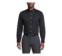 Van Heusen Men's Twill Dress Shirt, Black, XXXL