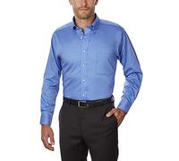 Van Heusen Men's Regular Fit Twill Solid Button Down Collar Dress Shirt - Blue - S