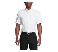 Van Heusen Men's Short Sleeve Dress Shirt Regular Fit Oxford Solid, White, 21.5”-22” Neck