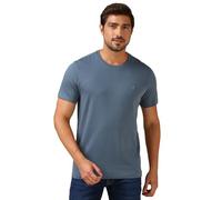 Van Heusen Men's Short Sleeve Dress Shirt Regular Fit Poplin Solid, Cameo Blue, 15.5" Neck