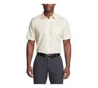 Van Heusen Men's Short Sleeve Dress Shirt Regular Fit Poplin Solid, Lemon Glaze, 15" Neck