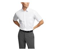 Van Heusen Men's Short Sleeve Dress Shirt Regular Fit Poplin Solid, White, 14.5" Neck