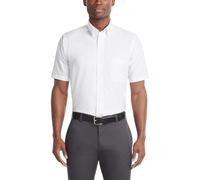 Van Heusen Men's Short Sleeve Oxford Solid Suit Shirts, White, 39 cm Hals