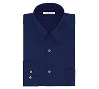 Van Heusen Men's Tall Fit Dress Shirts Poplin, Persian Blue, 20" Neck 37"-38" Sleeve