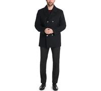 Van Heusen Men's Tatton Classic Double Breasted Peacoat, Navy, S