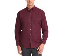 Van Heusen Men's Wrinkle Free Long Sleeve Button Down Shirt, Port Red, Medium