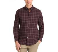 Van Heusen Men's Wrinkle Free Long Sleeve Button Down Shirt, Slim Fit, Comfortable Stretch Fabric, Red Pinot Noir, Large