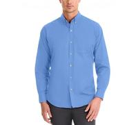 Van Heusen Men's Wrinkle Free Long Sleeve Button Down Shirt, Riviera Blue, XL
