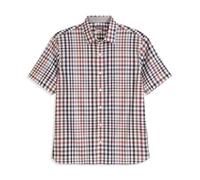 Van Heusen Men's Wrinkle Free Short Sleeve Button Down Shirt, Slim Fit No-Tuck Length, Comfortable Stretch Fabric, Iron Gate Plaid, Medium