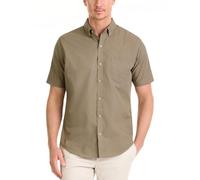 Van Heusen Men's Wrinkle Free Short Sleeve Button Down Check Shirt, Aluminum Minicheck, Large