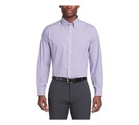 Van Heusen mens13V0225Regular Fit Gingham Button Down Collar Dress Shirt Button Down Collar Long Sleeve Dress Shirt - Purple - Large